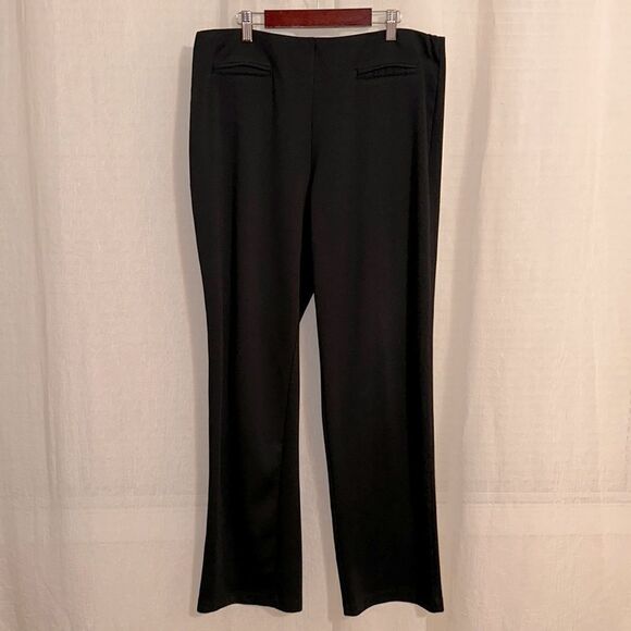 CATO 14/16W Black Knit Elastic Waist Pull On Dress Pants - Picture 1 of 11